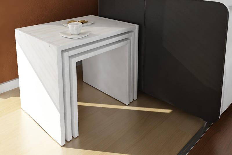 Sarjapöytä Chaya 44 cm 3 pöytää - Valkoinen - Huonekalut - Pöytä & ruokailuryhmä - Sohvapöytä