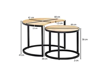 Sarjapöytä Clanton 60 cm Pyöreä - Ruskea/Musta - Huonekalut - Pöytä & ruokailuryhmä - Sohvapöytä