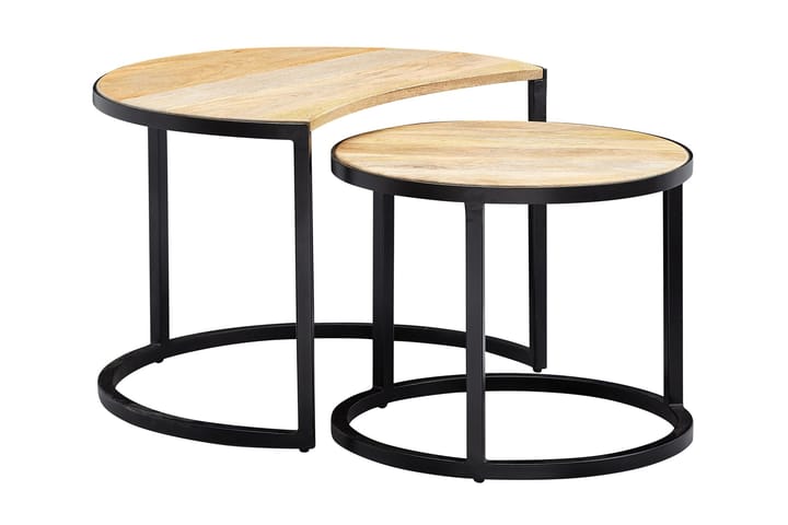 Sarjapöytä Clanton 60 cm Pyöreä - Ruskea/Musta - Marmoripöydät - Sohvapöytä - Peilipöytä - Kokoontaitettavat pöydät - Sarjapöytä