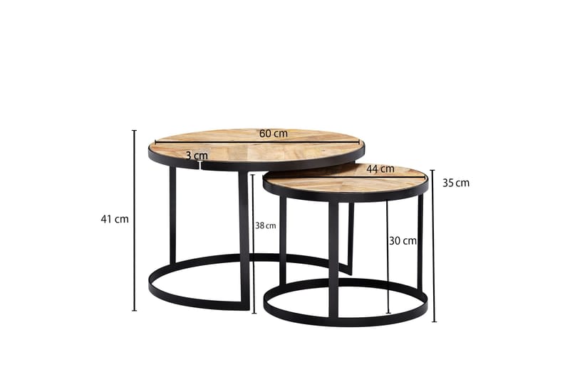 Sarjapöytä Clanton 60 cm Pyöreä - Huonekalut - Pöytä & ruokailuryhmä - Sohvapöytä