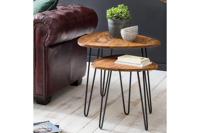 Sarjapöytä Graceanna 2-pak 60 cm - Puu/Luonnonväri - Huonekalut - Pöytä & ruokailuryhmä - Sohvapöytä