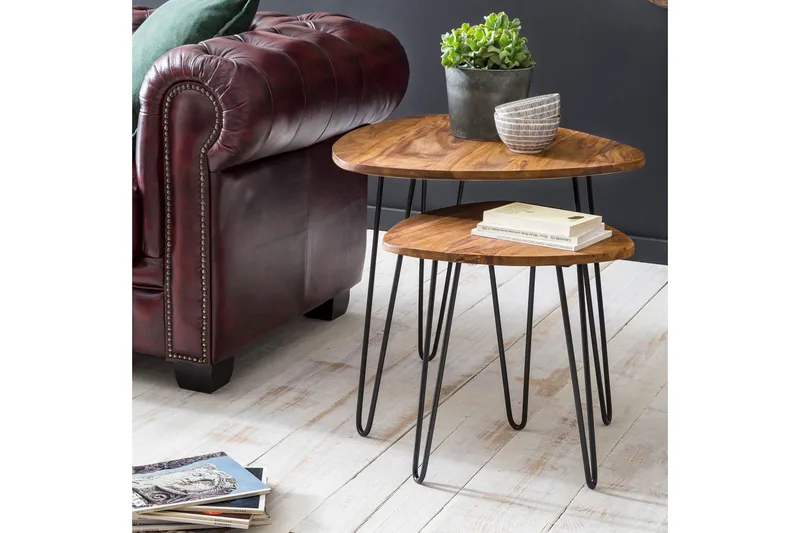 Sarjapöytä Graceanna 2-pak 60 cm - Puu/Luonnonväri - Huonekalut - Pöytä & ruokailuryhmä - Sohvapöytä