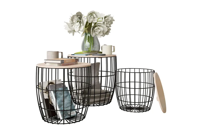 Sarjapöytä Howig - Musta/Luonnonväri - Huonekalut - Pöytä & ruokailuryhmä - Sohvapöytä