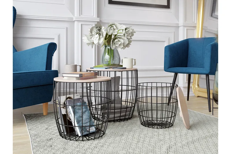 Sarjapöytä Howig - Musta/Luonnonväri - Huonekalut - Pöytä & ruokailuryhmä - Sohvapöytä