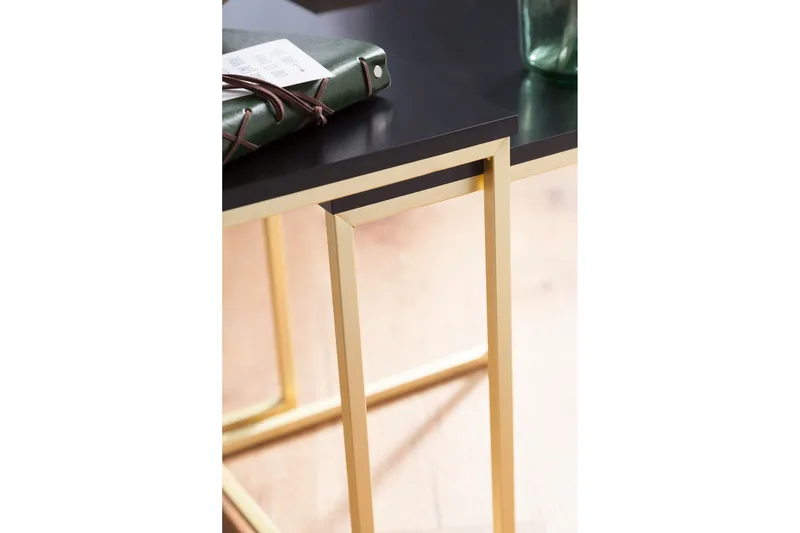 Sarjapöytä Khamsouk 48 cm 2 pöytää - Musta/Kulta - Huonekalut - Pöytä & ruokailuryhmä - Sohvapöytä