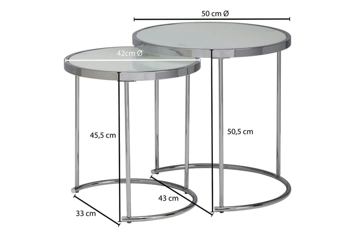 Sarjapöytä Killman 50 cm - Valkoinen - Sohvapöytä - Sarjapöytä