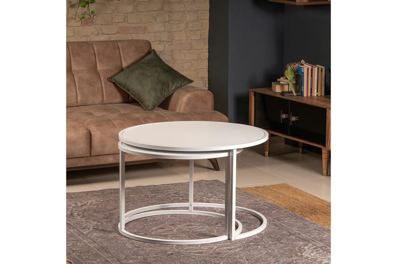 Sarjapöytä Kopparberg - Valkoinen - Huonekalut - Pöytä & ruokailuryhmä - Sohvapöytä