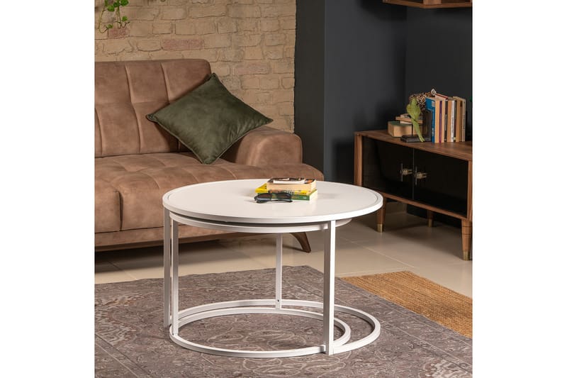 Sarjapöytä Kopparberg - Valkoinen - Huonekalut - Pöytä & ruokailuryhmä - Sohvapöytä