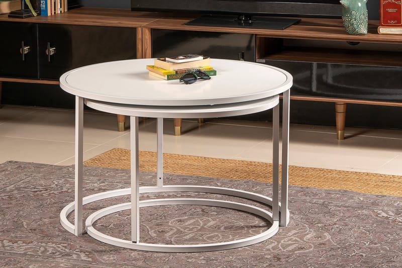 Sarjapöytä Kopparberg - Valkoinen - Huonekalut - Pöytä & ruokailuryhmä - Sohvapöytä