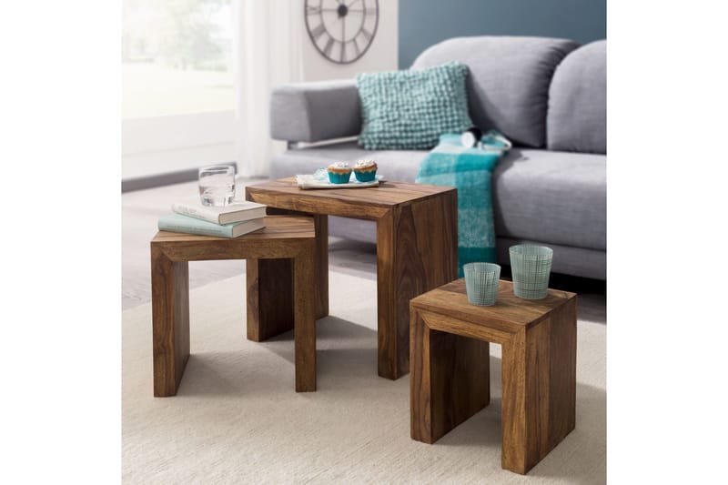 Sarjapöytä Kutter 3-pak - Puu/Luonnonväri - Huonekalut - Pöytä & ruokailuryhmä - Sohvapöytä