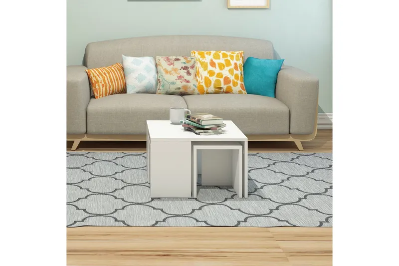 Sarjapöytä Lalenius 60 cm 4 pöytää - Valkoinen - Huonekalut - Pöytä & ruokailuryhmä - Sohvapöytä