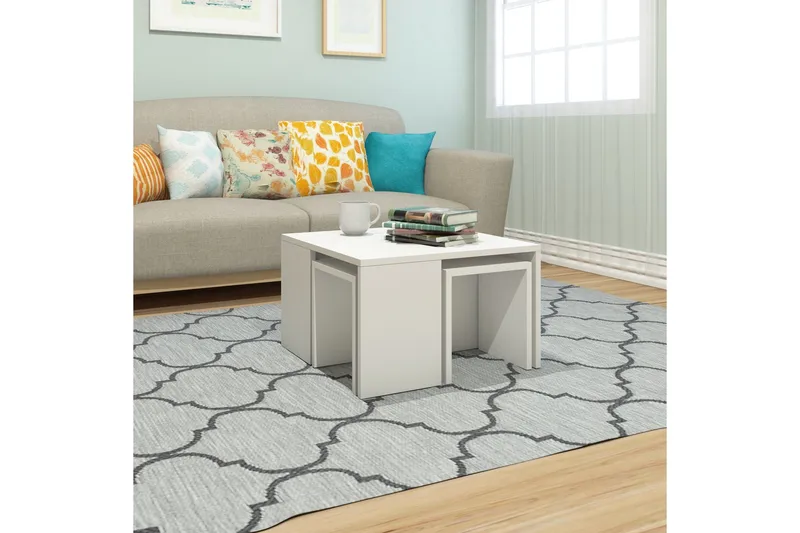 Sarjapöytä Lalenius 60 cm 4 pöytää - Valkoinen - Huonekalut - Pöytä & ruokailuryhmä - Sohvapöytä