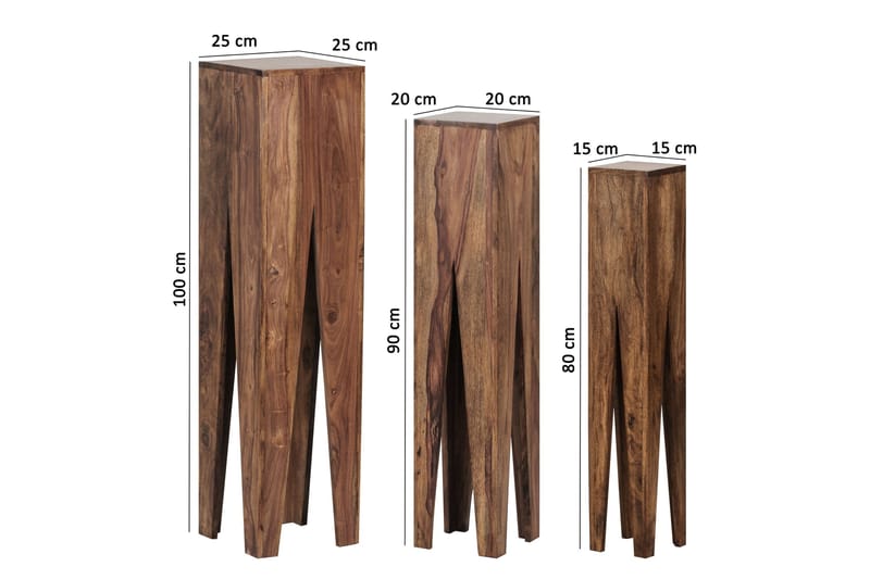 Sarjapöytä Leim 3-pak - Puu/Luonnonväri - Huonekalut - Pöytä & ruokailuryhmä - Sohvapöytä
