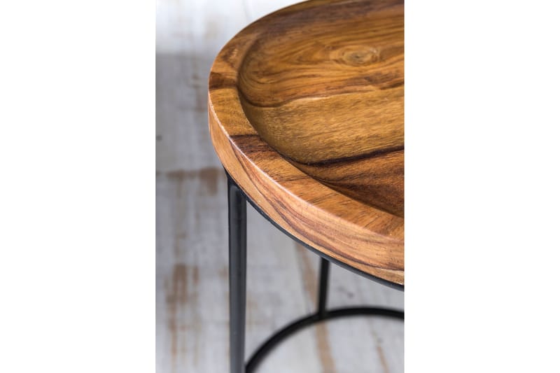 Sarjapöytä Makhyla 31 cm 2 pöytää - Massiivi Puu/Musta - Huonekalut - Pöytä & ruokailuryhmä - Sohvapöytä