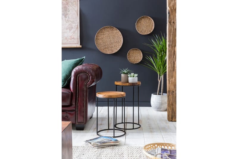 Sarjapöytä Makhyla 31 cm 2 pöytää - Massiivi Puu/Musta - Huonekalut - Pöytä & ruokailuryhmä - Sohvapöytä