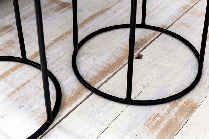 Sarjapöytä Makhyla 31 cm 2 pöytää - Massiivi Puu/Musta - Huonekalut - Pöytä & ruokailuryhmä - Sohvapöytä