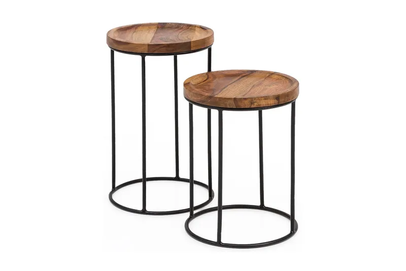 Sarjapöytä Makhyla 31 cm 2 pöytää, Massiivi Puu/Musta