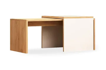 Sarjapöytä Naidaj 90 cm 2 pöytää - Puu/Valkoinen - Huonekalut - Pöytä & ruokailuryhmä - Sohvapöytä