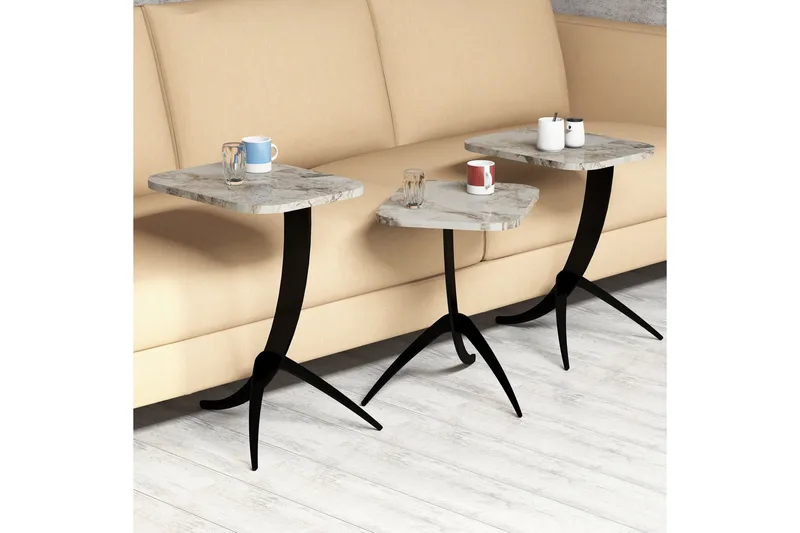 Sarjapöytä Neubeck 45 cm - Valkoinen/Musta - Huonekalut - Pöytä & ruokailuryhmä - Sohvapöytä