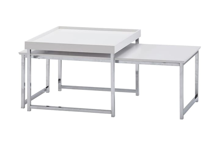 Sarjapöytä Rachid 110 cm Nelikulmainen - Valkoinen - Sohvapöytä - Sarjapöytä