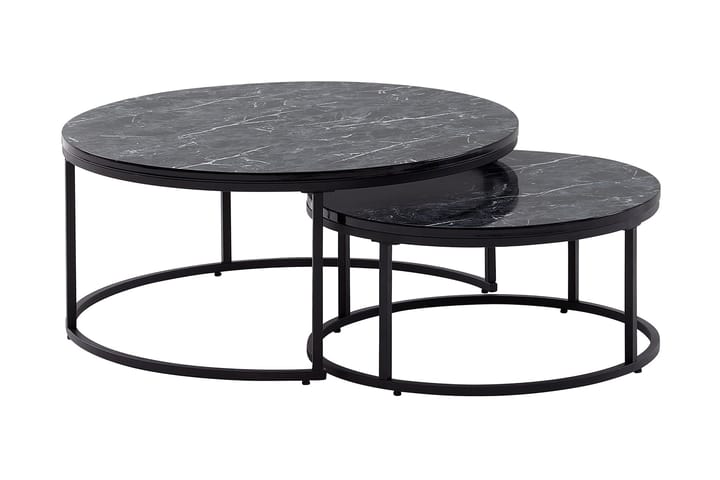 Sarjapöytä Rachid 80 cm Pyöreä - Musta - Sarjapöytä - Sohvapöytä