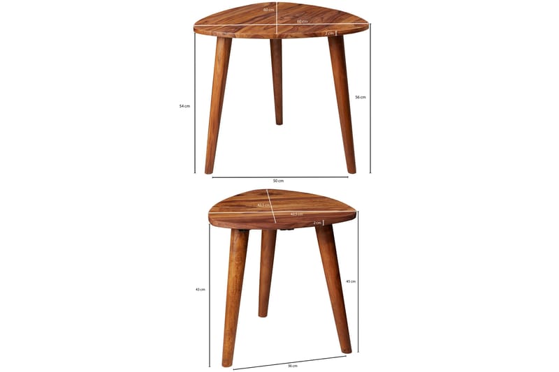 Sarjapöytä Seguro 2-pak 60 cm - Puu/Luonnonväri - Huonekalut - Pöytä & ruokailuryhmä - Sohvapöytä