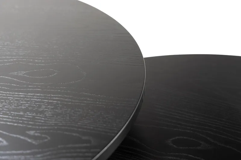 Sarjapöytä Thyra 75/90 cm Pyöreä 2 pöytää - Musta - Huonekalut - Pöytä & ruokailuryhmä - Sohvapöytä