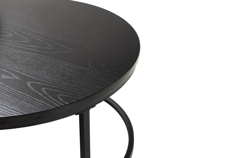 Sarjapöytä Thyra 75/90 cm Pyöreä 2 pöytää - Musta - Huonekalut - Pöytä & ruokailuryhmä - Sohvapöytä