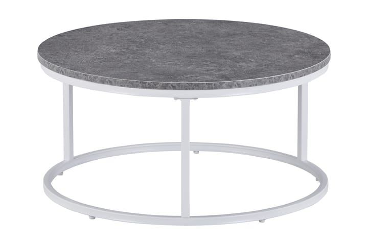 Sarjapöytä Thyra 75/90 cm Pyöreä 2 pöytää - Harmaa/Valkoinen - Sarjapöytä - Sohvapöytä