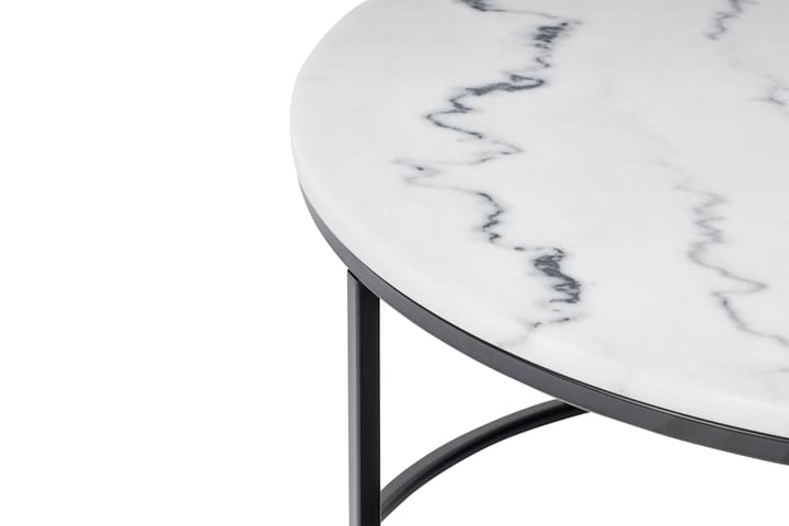 Sarjapöytä Titania Pyöreä Marmori - Valkoinen/Musta - Sarjapöytä - Marmoripöydät - Sohvapöytä