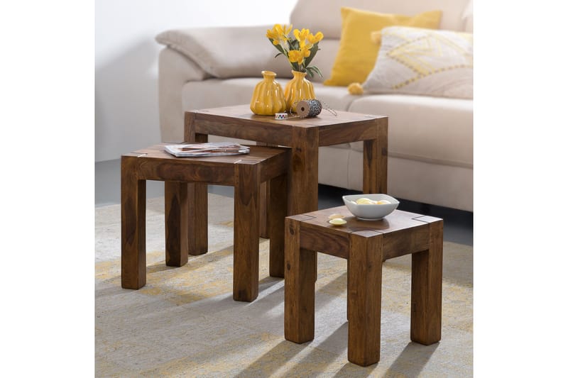 Sarjapöytä Perozo 45 cm 3 pöytää - Massiivi Puu - Huonekalut - Pöytä & ruokailuryhmä - Sohvapöytä