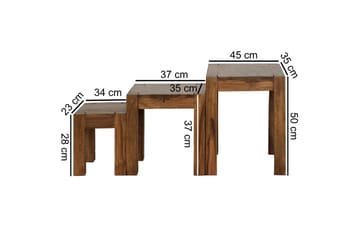 Sarjapöytä Perozo 45 cm 3 pöytää - Massiivi Puu - Huonekalut - Pöytä & ruokailuryhmä - Sohvapöytä