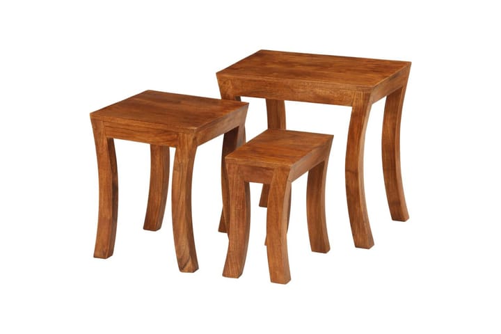 Sarjapöytäsetti 3 osaa täysi akaasiapuu 50x35x50 cm ruskea - Ruskea - Sohvapöytä - Sarjapöytä