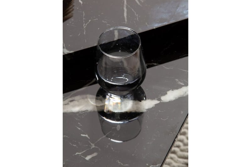 Sisaruspöytä Wohnling Sarja 2 MONOBLOC korkeakiiltoisena kolmionmuotoinen, moderni tyyli Marmori, musta - Marmori, musta - Huonekalut - Pöytä & ruokailuryhmä - Sohvapöytä