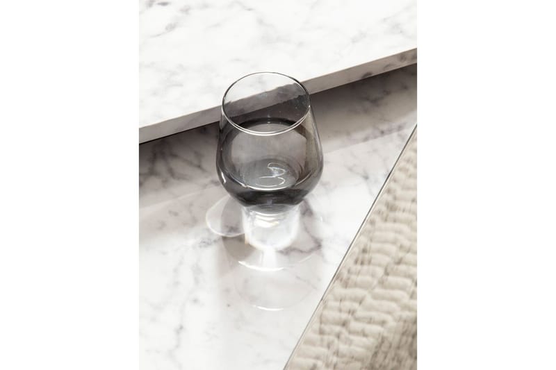 Sisaruspöytä Wohnling Sarja 2 MONOBLOC korkeakiiltoisena kolmionmuotoinen, moderni tyyli Marmori, valkoinen - Marmori, valkoinen - Huonekalut - Pöytä & ruokailuryhmä - Sohvapöytä