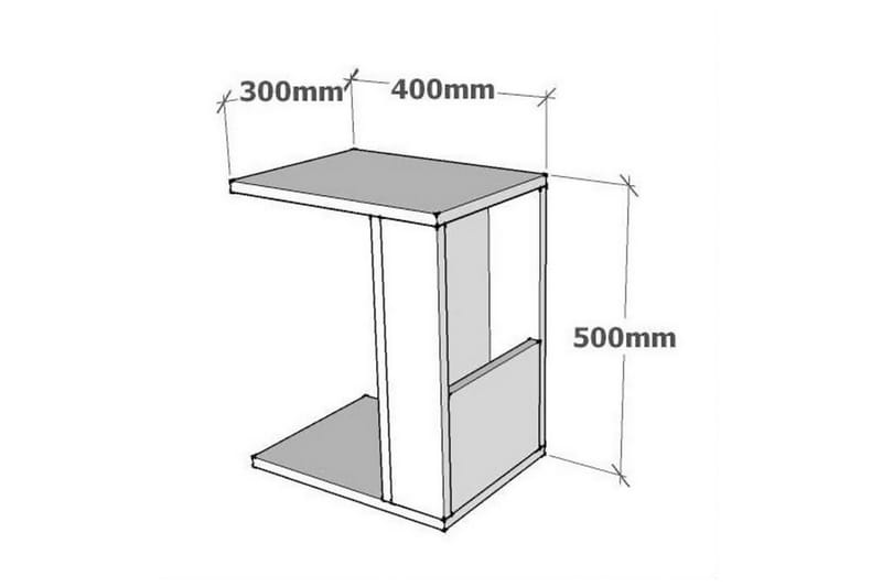 Sivupöytä Gefen 30 cm - Pähkinä - Sohvapöytä