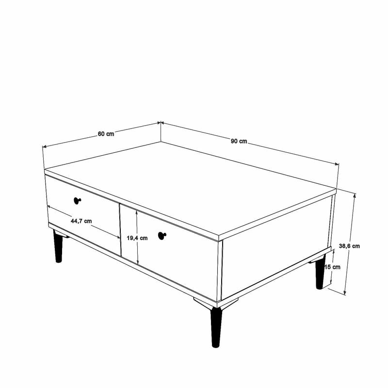 Sohvapöytä Skye Decor Bren (90 x 38,6 x 60 cm) pähkinä - Pähkinä - Huonekalut - Pöytä & ruokailuryhmä - Sohvapöytä
