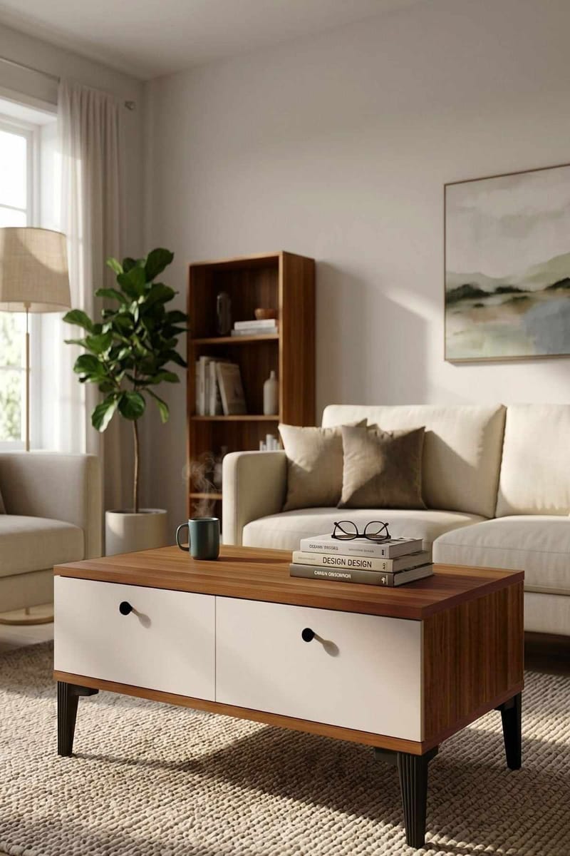 Sohvapöytä Skye Decor Bren (90 x 38,6 x 60 cm) pähkinä - Pähkinä - Huonekalut - Pöytä & ruokailuryhmä - Sohvapöytä