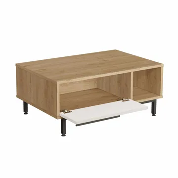 Sohvapöytä Skye Decor Cleo Shelf (90 x 37,6 x 60 cm) Luonnonvalkoinen - Luonnonväri ja valkoinen - Huonekalut - Pöytä & ruokailuryhmä - Sohvapöytä