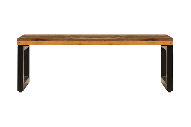 Sohvapöytä 100x50x35 cm täysi kierrätetty puu ja teräs - Ruskea - Huonekalut - Pöytä & ruokailuryhmä - Sohvapöytä