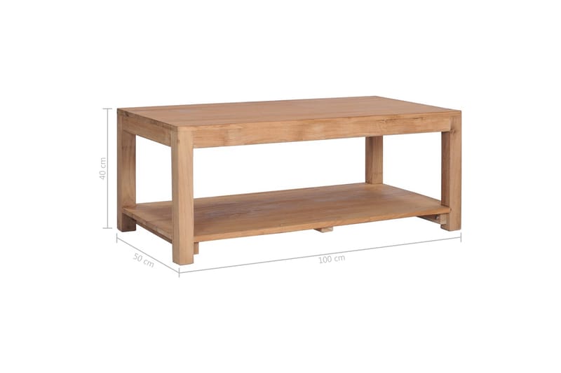 Sohvapöytä 100x50x40 cm täysi tiikki - Ruskea - Huonekalut - Pöytä & ruokailuryhmä - Sohvapöytä