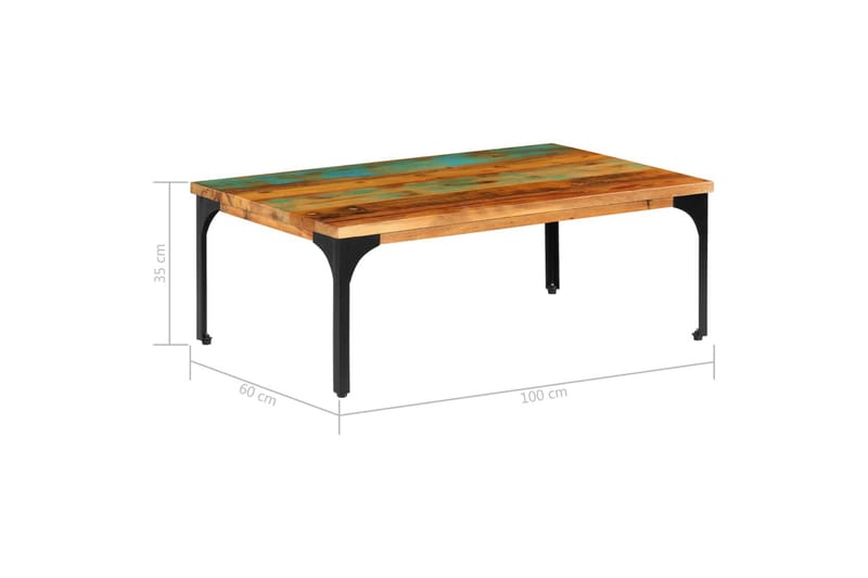 Sohvapöytä 100x60x35 cm kierrätetty puu - Ruskea - Huonekalut - Pöytä & ruokailuryhmä - Sohvapöytä