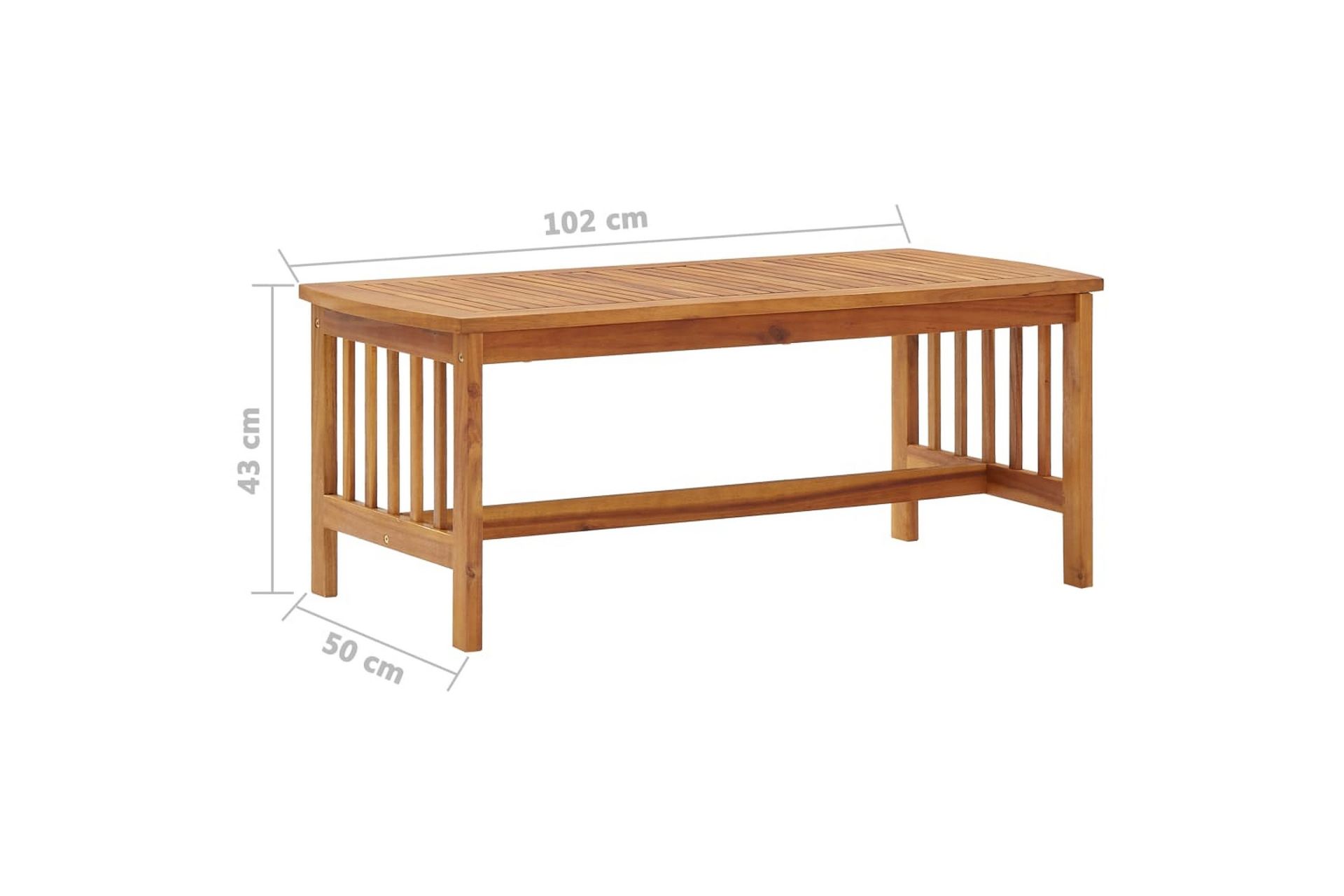 Sohvapöytä 102x50x43 cm täysi akaasiapuu - Ruskea - Huonekalut - Pöytä & ruokailuryhmä - Sohvapöytä