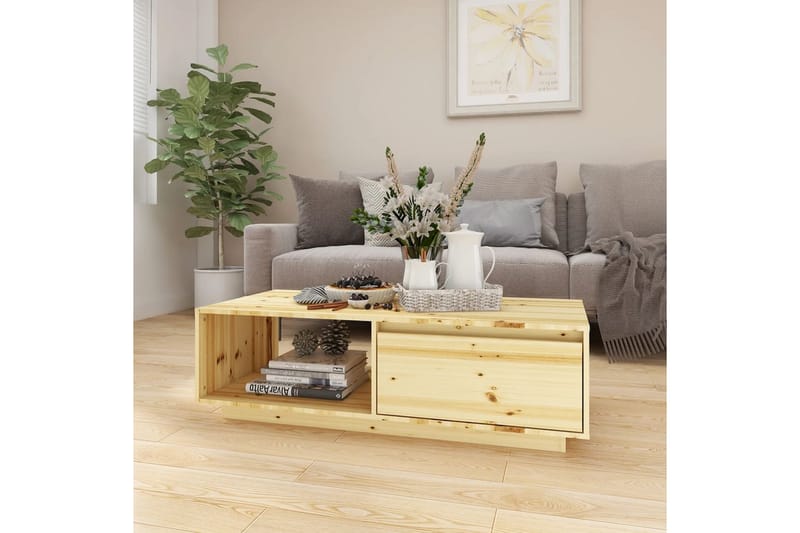 Sohvapöytä 110x50x33,5 cm täysi kuusi - Ruskea - Huonekalut - Pöytä & ruokailuryhmä - Sohvapöytä