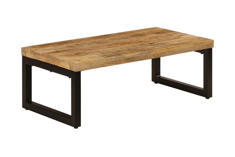 Sohvapöytä 110x50x35 cm kiinteä mangopuu ja teräs - Ruskea - Huonekalut - Pöytä & ruokailuryhmä - Sohvapöytä