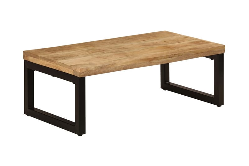 Sohvapöytä 110x50x35 cm kiinteä mangopuu ja teräs - Ruskea - Huonekalut - Pöytä & ruokailuryhmä - Sohvapöytä
