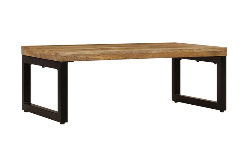 Sohvapöytä 110x50x35 cm kiinteä mangopuu ja teräs - Ruskea - Huonekalut - Pöytä & ruokailuryhmä - Sohvapöytä