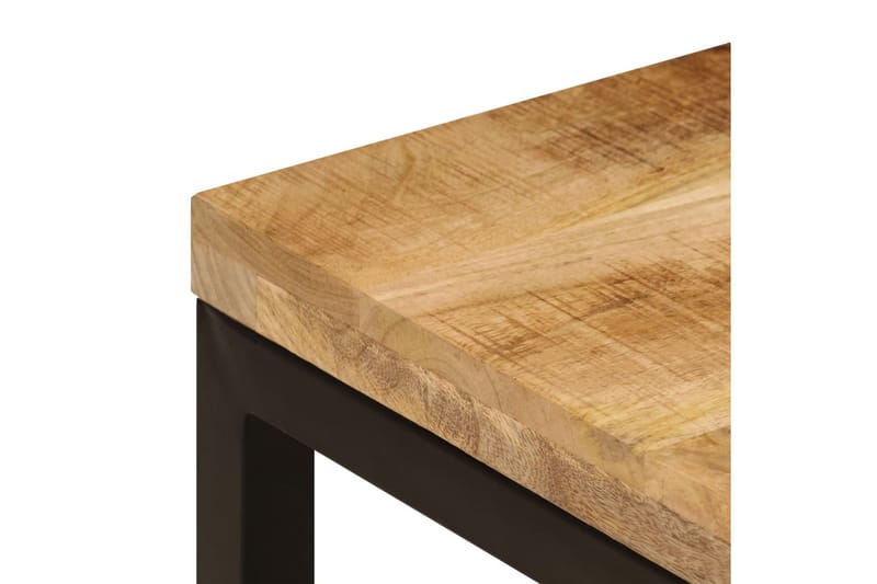 Sohvapöytä 110x50x35 cm kiinteä mangopuu ja teräs - Ruskea - Huonekalut - Pöytä & ruokailuryhmä - Sohvapöytä