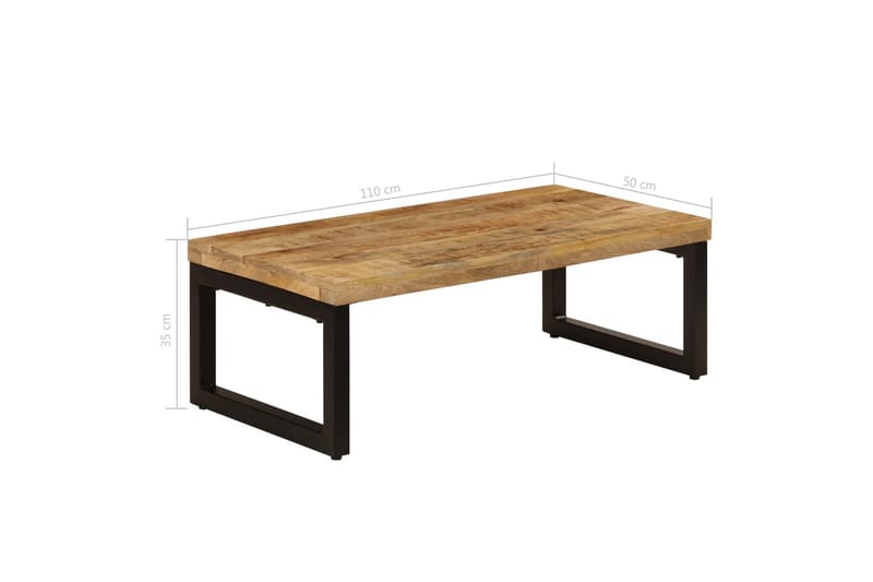 Sohvapöytä 110x50x35 cm kiinteä mangopuu ja teräs - Ruskea - Huonekalut - Pöytä & ruokailuryhmä - Sohvapöytä