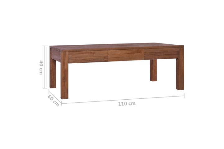 Sohvapöytä 110x60x40 cm täysi tiikki - Ruskea - Sohvapöytä